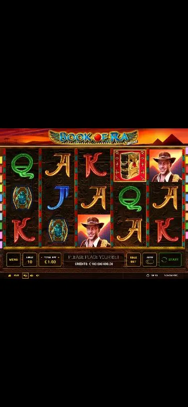 Book of Ra deluxe in a 375-pixel phone browser